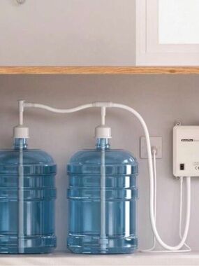 Large Blue Water Bottles with Pump Dispenser